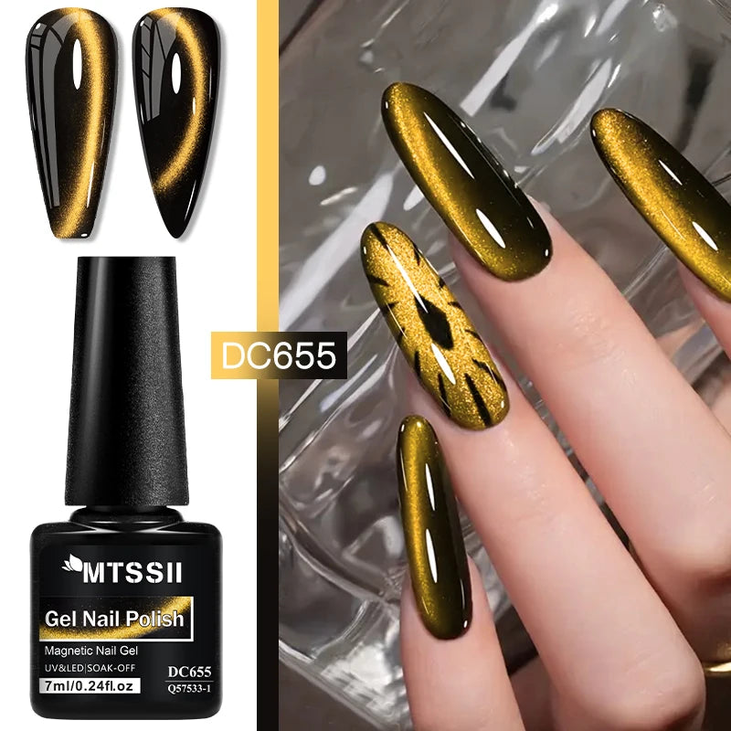 7ml Cat Magnetic Nail Trends 2025 Holographic Nail Art 6 Colors Reflective Cat's  Magnetic Nail Gel Soaking LED Gel Salon