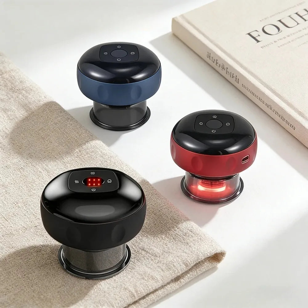Smart Electric Vacuum Cupping Device Body Scraping Massager Heating Suction Cup Device Physical Fatigue Relief Beauty Health
