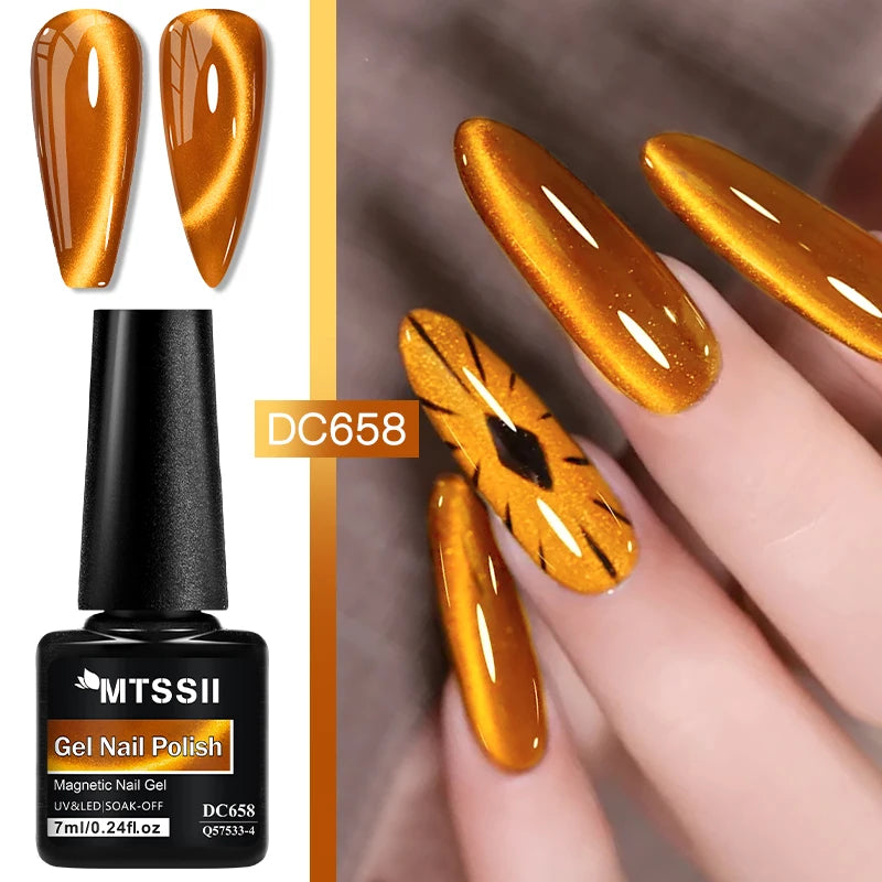 7ml Cat Magnetic Nail Trends 2025 Holographic Nail Art 6 Colors Reflective Cat's  Magnetic Nail Gel Soaking LED Gel Salon
