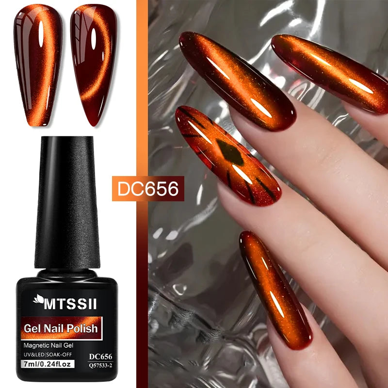 7ml Cat Magnetic Nail Trends 2025 Holographic Nail Art 6 Colors Reflective Cat's  Magnetic Nail Gel Soaking LED Gel Salon