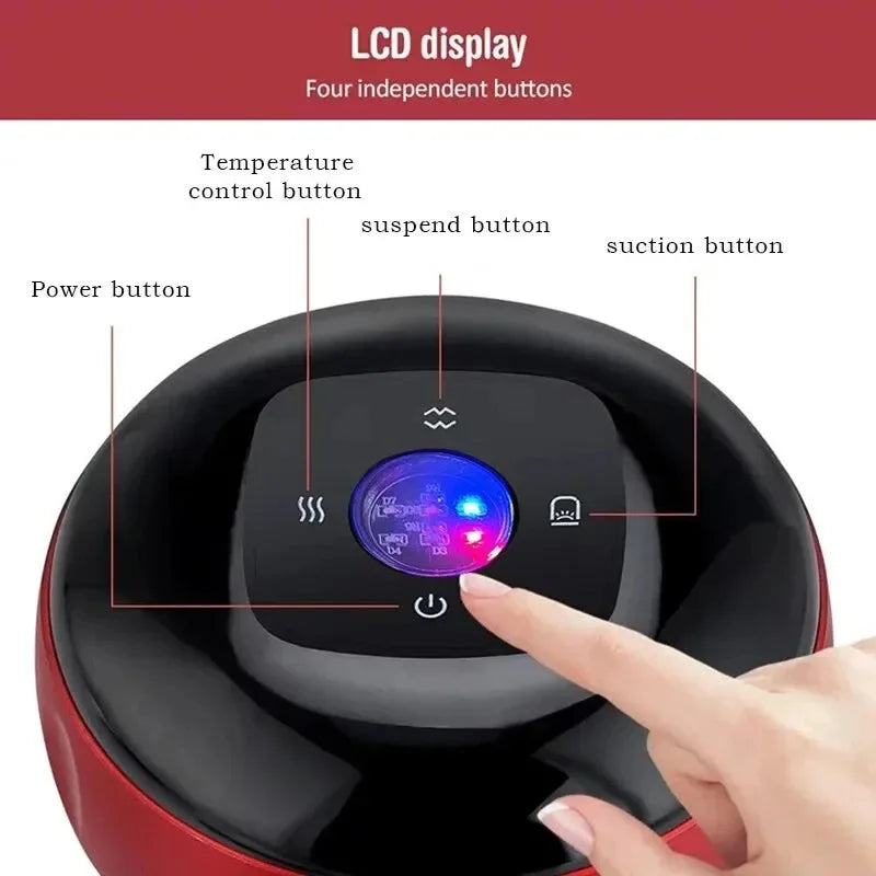 Smart Electric Vacuum Cupping Device Body Scraping Massager Heating Suction Cup Device Physical Fatigue Relief Beauty Health