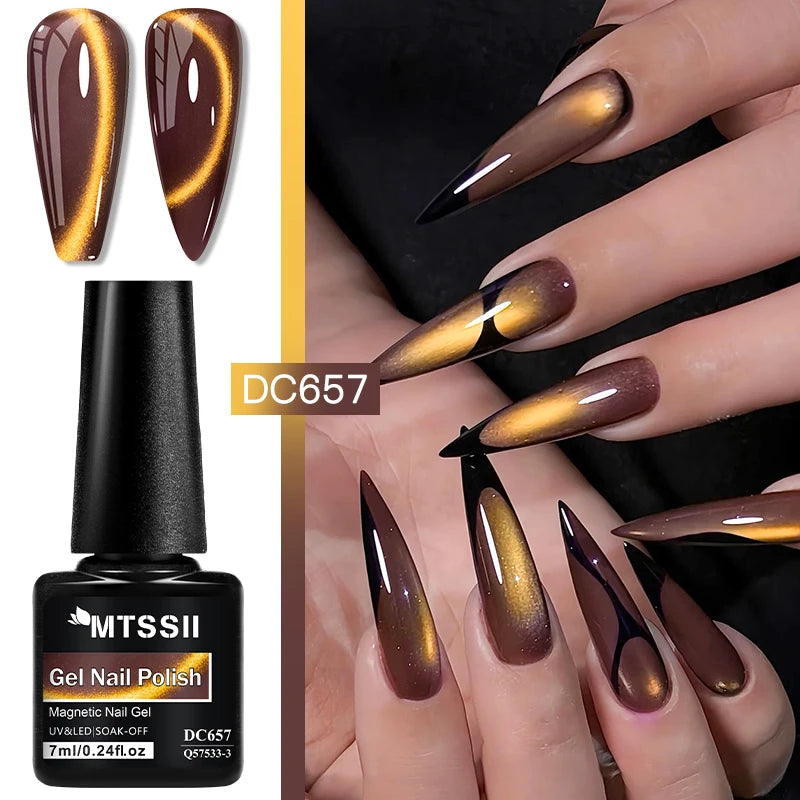 7ml Cat Magnetic Nail Trends 2025 Holographic Nail Art 6 Colors Reflective Cat's  Magnetic Nail Gel Soaking LED Gel Salon