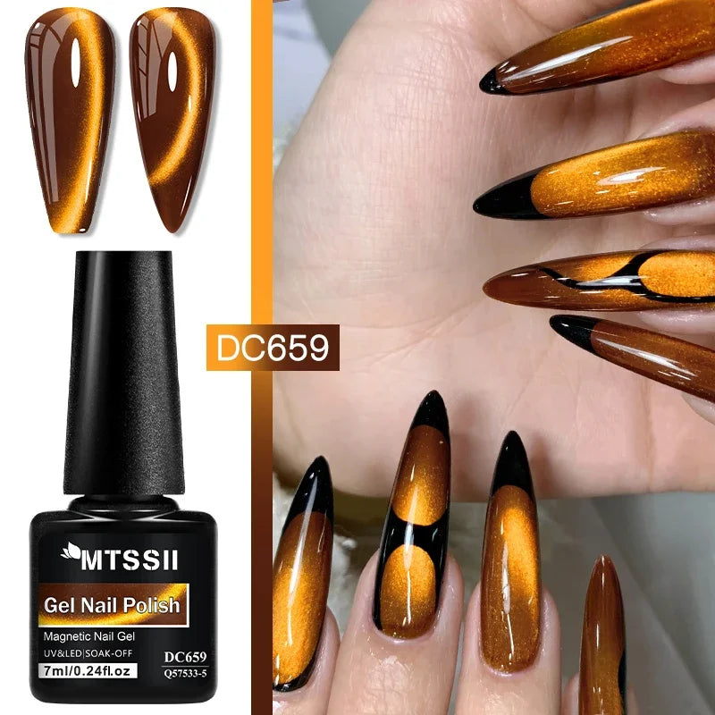7ml Cat Magnetic Nail Trends 2025 Holographic Nail Art 6 Colors Reflective Cat's  Magnetic Nail Gel Soaking LED Gel Salon