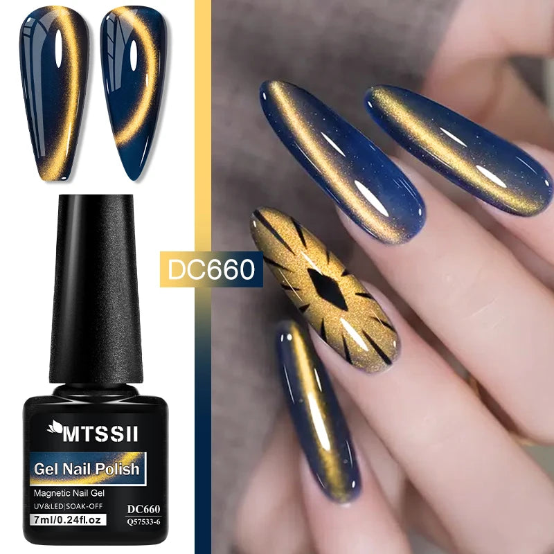 7ml Cat Magnetic Nail Trends 2025 Holographic Nail Art 6 Colors Reflective Cat's  Magnetic Nail Gel Soaking LED Gel Salon